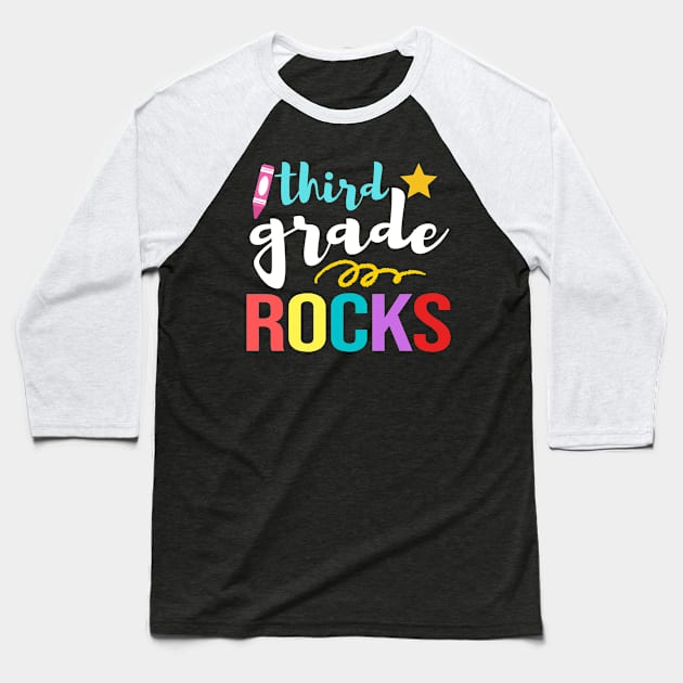 Third grade rocks Baseball T-Shirt by madani04